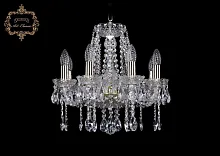 Люстра подвесная хрустальная 11.12.8.141.Gd.Sp Богемиа Арт Классик прозрачная на 8 ламп, основание золотое в стиле классический Люстра подвесная хрустальная 11.12.8.141.Gd.Sp Богемиа Арт Классик прозрачная на 8 ламп, основание золотое в стиле классический
