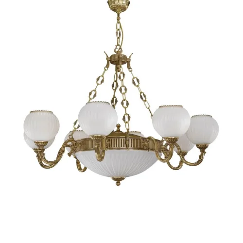 Люстра подвесная  L 9350/8+3 Reccagni Angelo белая на 11 ламп, основание золотое в стиле классический 