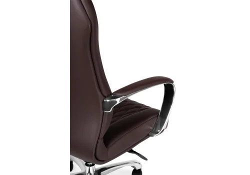 Компьютерное кресло Damian brown 15744 Woodville, коричневый/экокожа, ножки/металл/хром, размеры - *1330***650*670 фото 9