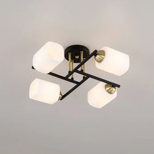 Люстра потолочная Генри CL130245 Citilux белая на 4 лампы, основание чёрное в стиле современный  фото 2