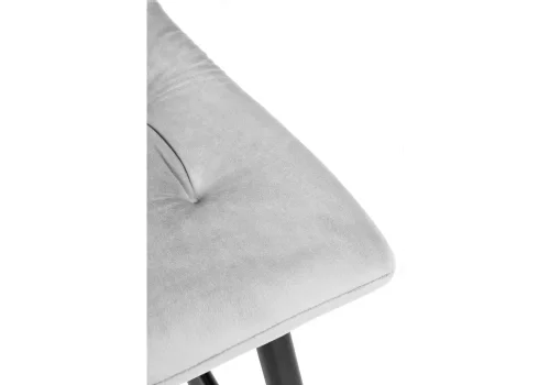 Барный стул Stich light gray 15053 Woodville, серый/велюр, ножки/металл/чёрный, размеры - ****430*480 фото 7