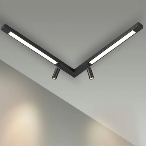 Светильник потолочный LED Hawk 5690/19CL Lumion чёрный 1 лампа, основание чёрное в стиле хай-тек линейный фото 2