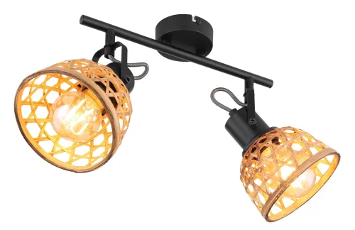Спот с 2 лампами Wenna 54053-2 Globo коричневый E27 в стиле кантри лофт 