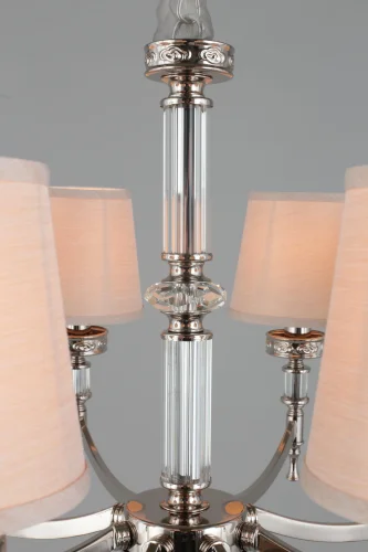 Люстра подвесная Maranza OML-87203-08 Omnilux бежевая на 8 ламп, основание серебряное в стиле классический  фото 4