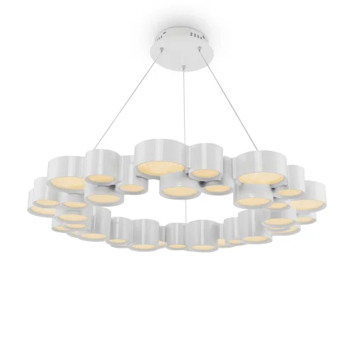 Люстра подвесная LED Marilyn FR6043PL-L90W Freya белая на 1 лампа, основание белое в стиле современный хай-тек 