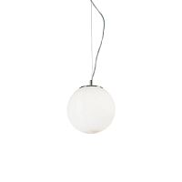 Светильник подвесной MAPA BIANCO SP1 D20 Ideal Lux белый 1 лампа, основание хром в стиле современный шар