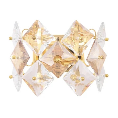 Бра CHOKOLATE  AP2 Crystal Lux янтарный прозрачный на 2 лампы, основание золотое в стиле современный фьюжн 