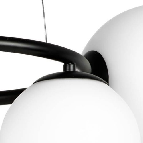 Люстра подвесная Globo 815057 Lightstar белая на 5 ламп, основание чёрное в стиле арт-деко шар фото 5