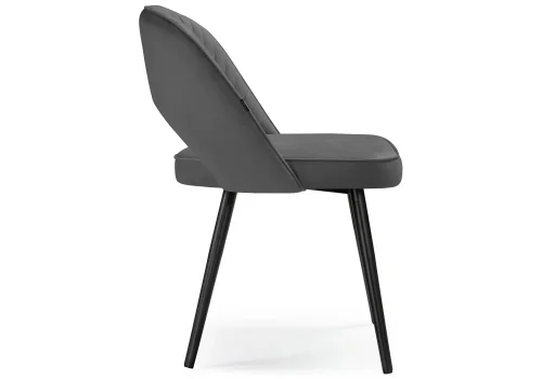 Деревянный стул Сандвикен черный / velutto 32 462137 Woodville, серый/велюр, ножки/металл/чёрный, размеры - ****500*550 фото 3