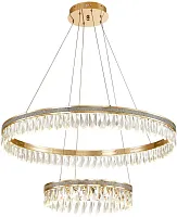 Люстра подвесная LED Palatium 4207-12P Favourite прозрачная на 1 лампа, основание золотое в стиле классика кольца