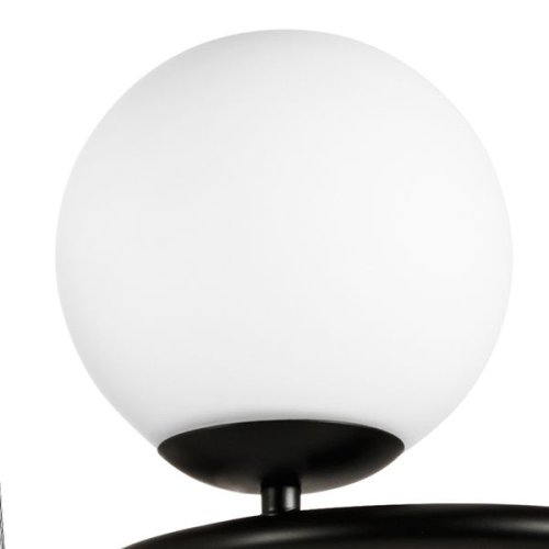 Люстра подвесная Globo 815097 Lightstar белая на 9 ламп, основание чёрное в стиле арт-деко молекула шар фото 7