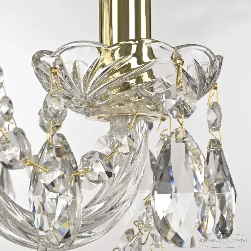 Люстра подвесная 105/5/141 G Bohemia Ivele Crystal без плафона на 5 ламп, основание прозрачное золотое в стиле классический sp фото 6