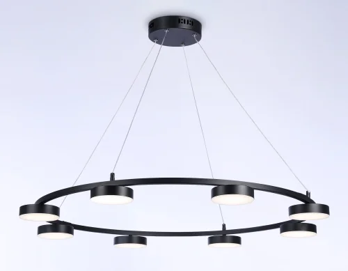Люстра подвесная LED с пультом FL51763 Ambrella light чёрная на 1 лампа, основание чёрное в стиле современный хай-тек с пультом фото 4