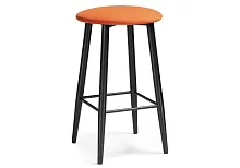Барный стул Гангток катания флам / черный матовый 469984 Woodville, оранжевый/велюр, ножки/металл/чёрный, размеры - ****370*370