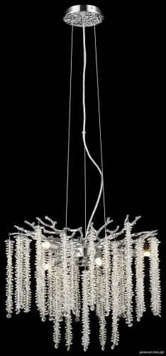 Люстра подвесная 185-103-06 Velante прозрачная на 6 ламп, основание хром в стиле современный классический ветви