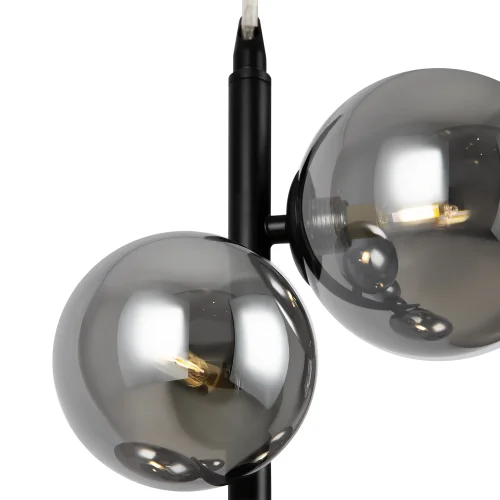 Светильник подвесной Dallas MOD545PL-06B Maytoni серый чёрный 6 ламп, основание чёрное в стиле  шар фото 2