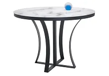 Стеклянный стол Нейтон белый мрамор / графит 462090 Woodville столешница белая мрамор из стекло