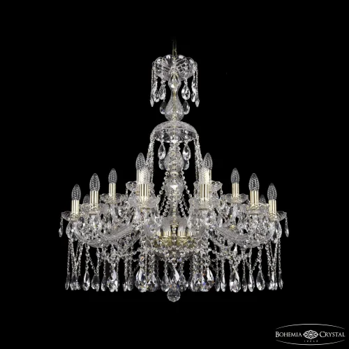 Люстра подвесная 1413/12+6/300/XL-95 G Bohemia Ivele Crystal без плафона на 18 ламп, основание золотое в стиле классический sp