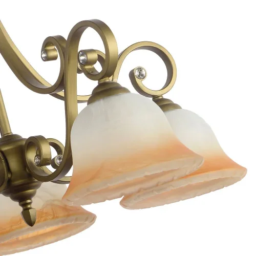 Люстра подвесная Carina E 1.1.5 GB Arti Lampadari оранжевая белая на 5 ламп, основание бронзовое в стиле классика  фото 4