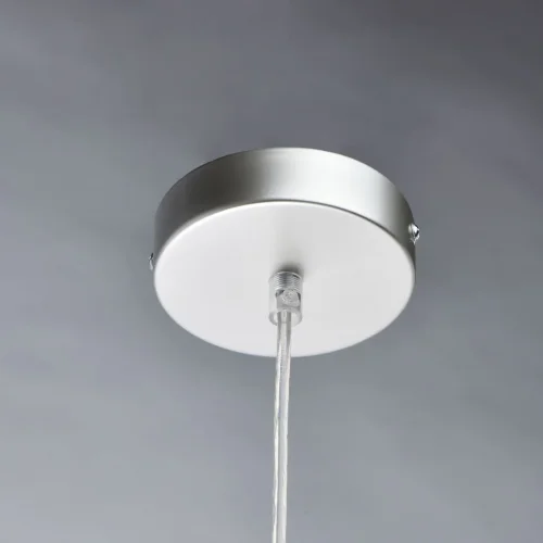 Светильник подвесной Тетро 673014801 DeMarkt прозрачный янтарный 1 лампа, основание серебряное в стиле современный  фото 8