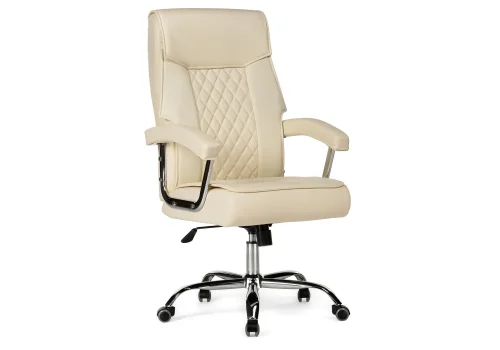 Компьютерное кресло Darin cream 15251 Woodville, бежевый/искусственная кожа, ножки/металл/хром, размеры - *1250***640*730