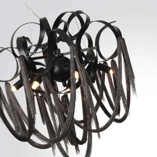 Люстра подвесная Chainy 5067/6 Odeon Light чёрная на 6 ламп, основание чёрное в стиле лофт современный  фото 5