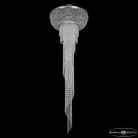 Люстра каскадная хрустальная 83211/80IV-250 Ni Bohemia Ivele Crystal прозрачная на 30 ламп, основание никель в стиле современный классический drops