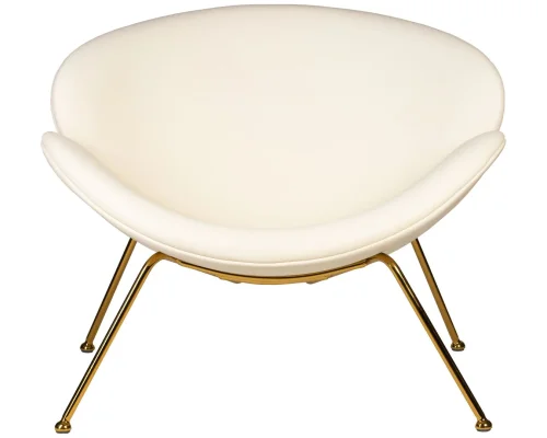 Кресло дизайнерское 72-LMO EMILY, цвет сиденья белый YP17, цвет основания золотой Dobrin, белый/винил, ножки/металл/золотой, размеры - ****810*780 фото 6