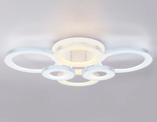 Люстра потолочная LED с пультом FA8874 Ambrella light белая на 1 лампа, основание белое в стиле современный хай-тек с пультом фото 4