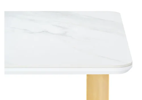 Керамический стол Селена 2 140х80х77 белый мрамор / золото 571412 Woodville столешница белая из керамика фото 7