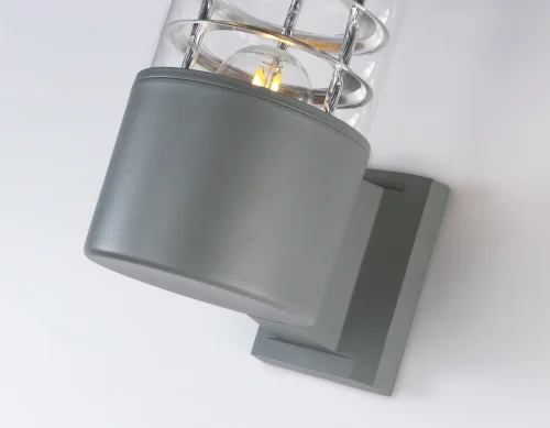 Настенный светильник ST2521 Ambrella light уличный IP54 серый 1 лампа, плафон прозрачный в стиле хай-тек современный E27 фото 3