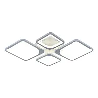 Люстра потолочная LED с пультом 10218/4LED White Escada белая на 1 лампа, основание белое в стиле хай-тек с пультом квадраты