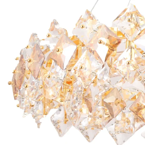Люстра подвесная CHOKOLATE  SP12 Crystal Lux янтарная прозрачная на 12 ламп, основание золотое в стиле современный фьюжн  фото 3