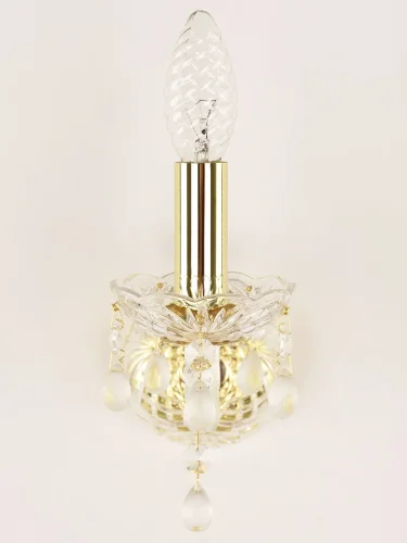Бра 112B/1/141 G V0300 Bohemia Ivele Crystal без плафона на 1 лампа, основание золотое прозрачное в стиле классический виноград фото 2
