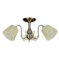 Люстра потолочная Leonessa OML-29117-03 Omnilux бежевая на 3 лампы, основание бронзовое в стиле классический 
