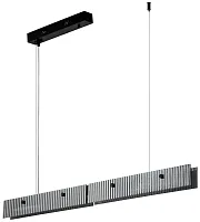 Светильник подвесной LED с пультом Lucen 4007/02/10PL Stilfort серый чёрный 1 лампа, основание чёрное в стиле современный хай-тек линейный с пультом