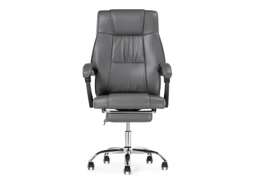 Компьютерное кресло Born gray 15347 Woodville, серый/экокожа, ножки/металл/хром, размеры - *1120***610*660 фото 4