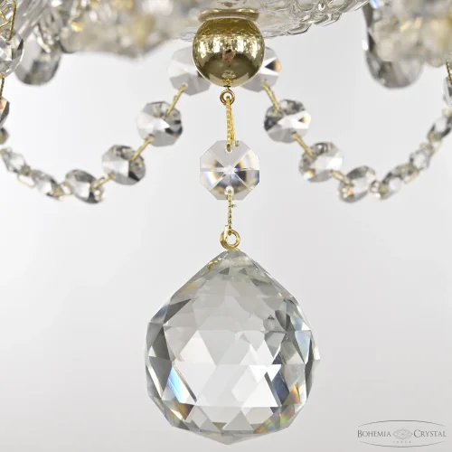 Люстра подвесная 101/5/141 G Bohemia Ivele Crystal без плафона на 5 ламп, основание прозрачное золотое в стиле классический sp фото 4