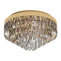 Люстра потолочная хрустальная Valparaiso 39457 Eglo прозрачная на 8 ламп, основание золотое в стиле классический 