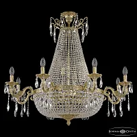 Люстра потолочная 2111H201/8/100IV/Y1 G Bohemia Ivele Crystal без плафона на 16 ламп, основание золотое прозрачное в стиле классика sp