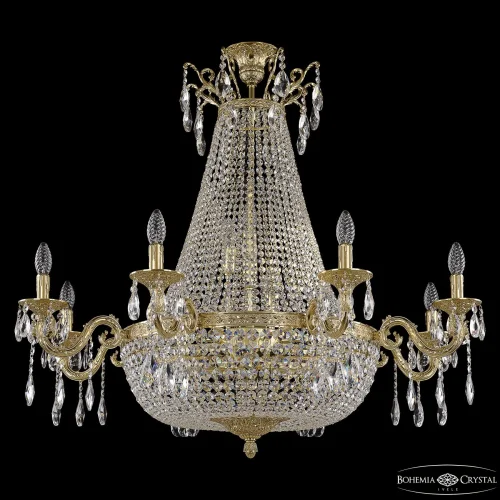 Люстра потолочная 2111H201/8/100IV/Y1 G Bohemia Ivele Crystal без плафона на 16 ламп, основание золотое прозрачное в стиле классический sp