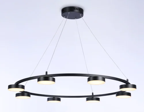 Люстра подвесная LED с пультом FL51763 Ambrella light чёрная на 1 лампа, основание чёрное в стиле современный хай-тек с пультом фото 3