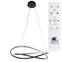 Люстра подвесная ЛЕД с пультом Свинг (Swing) A2522SP-2BK Arte Lamp белая на 1 лампу, основание чёрное в стиле хай-тек с пультом кольца Люстра подвесная ЛЕД с пультом Свинг (Swing) A2522SP-2BK Arte Lamp белая на 1 лампу, основание чёрное в стиле хай-тек с пультом кольца