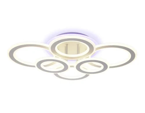 Люстра потолочная LED с пультом FA8808 Ambrella light белая на 1 лампа, основание белое в стиле классический современный с пультом кольца фото 4