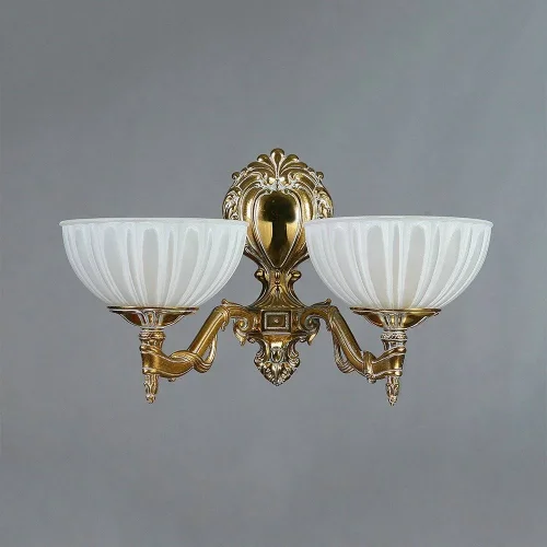 Бра  NAVARRA 02228/2 WP AMBIENTE by BRIZZI белый на 2 лампы, основание бронзовое в стиле классический 