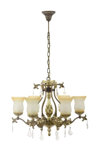 Люстра подвесная Dorato E 1.1.6.200 S Dio D'Arte белая на 6 ламп, основание золотое в стиле классический 