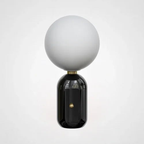 Настольная лампа Parachilna Aballs black (D25) 186164-22 ImperiumLoft белая 1 лампа, основание золотое металл в стиле арт-деко фьюжн современный 
