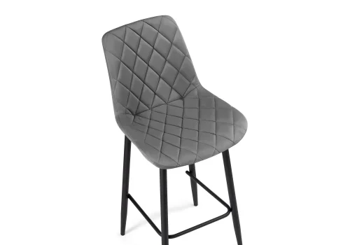 Полубарный стул Баодин К Б/К крутящийся темно-серый / черный 520608 Woodville, серый/велюр, ножки/металл/чёрный, размеры - ****500*580 фото 6