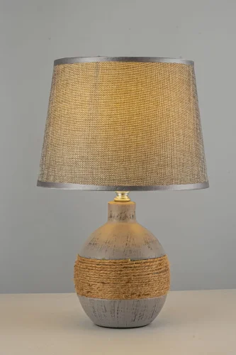 Настольная лампа Gaeta E 4.1.T3 GY Arti Lampadari серая 1 лампа, основание серое верёвка керамика в стиле классический кантри  фото 3