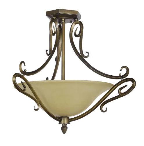 Люстра подвесная Casello E 1.5.54.501 BR Dio D'Arte бежевая на 3 лампы, основание бронзовое в стиле классический 